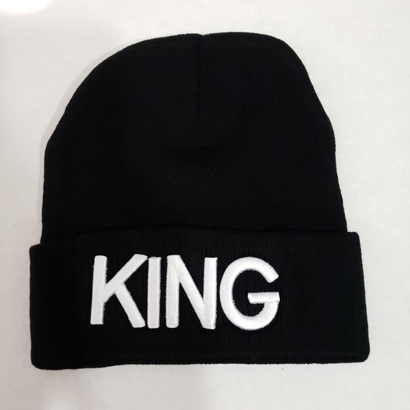 Other - King Beanie Black White